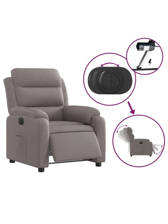 Elektrické polohovací křeslo taupe textil