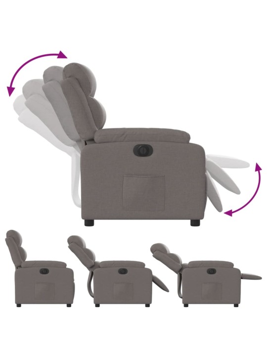Elektrické polohovací křeslo taupe textil
