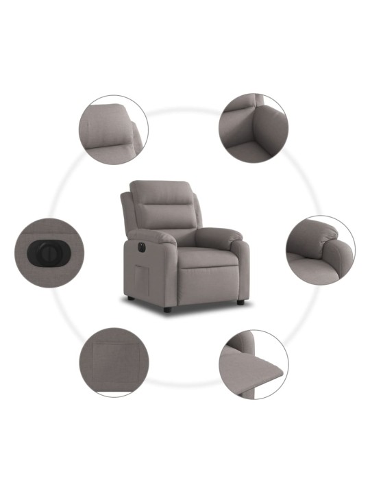 Elektrické polohovací křeslo taupe textil