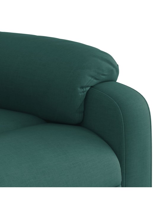 Elektrické masážní polohovací křeslo tmavě zelené textil