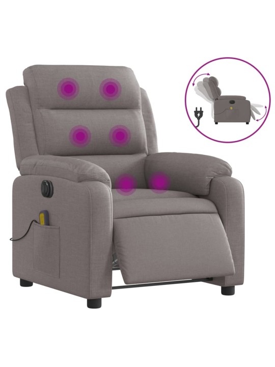 Elektrické masážní polohovací křeslo taupe textil