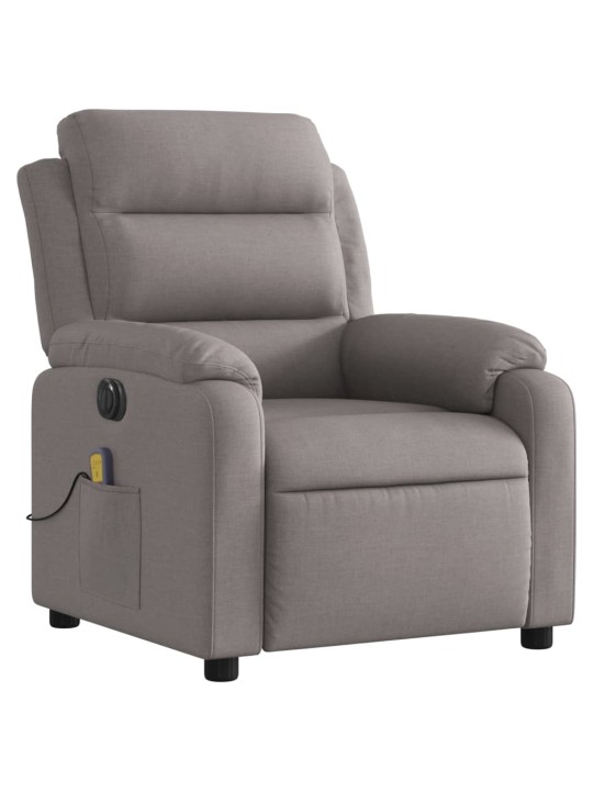 Elektrické masážní polohovací křeslo taupe textil