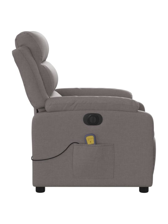 Elektrické masážní polohovací křeslo taupe textil