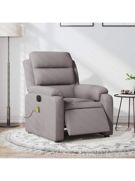 Elektrické masážní polohovací křeslo taupe textil