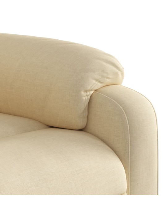 Elektrické masážní polohovací křeslo krémové textil
