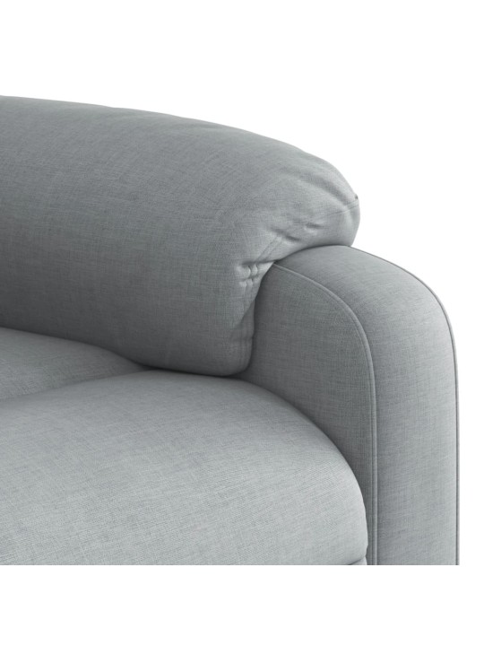Zvedací polohovací křeslo světle šedé textil