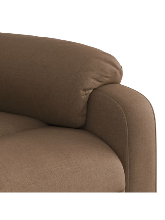Zvedací polohovací křeslo hnědé textil