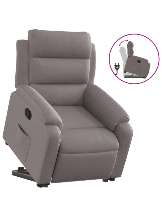 Zvedací polohovací křeslo taupe textil