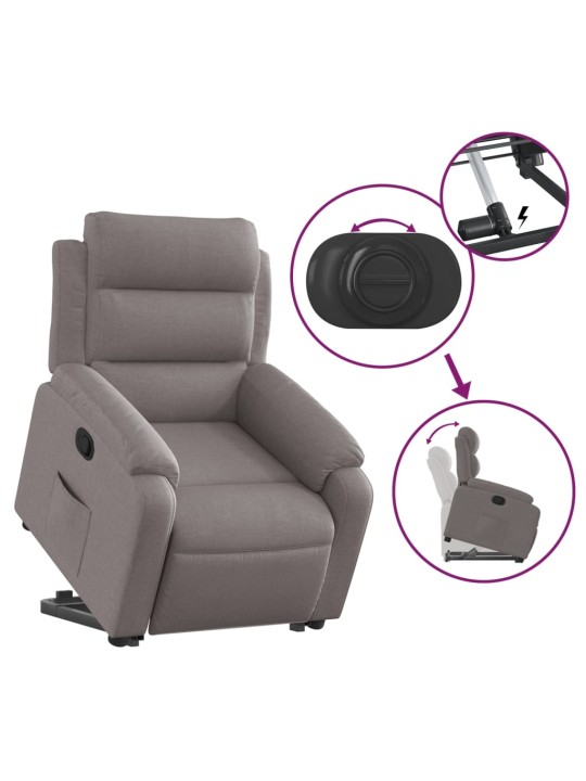 Zvedací polohovací křeslo taupe textil