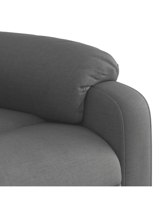 Zvedací masážní polohovací křeslo tmavě šedé textil