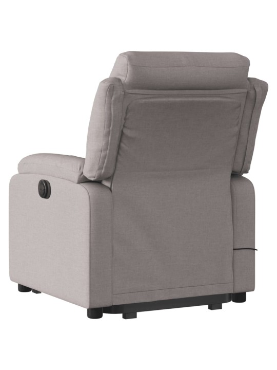 Zvedací masážní polohovací křeslo taupe textil