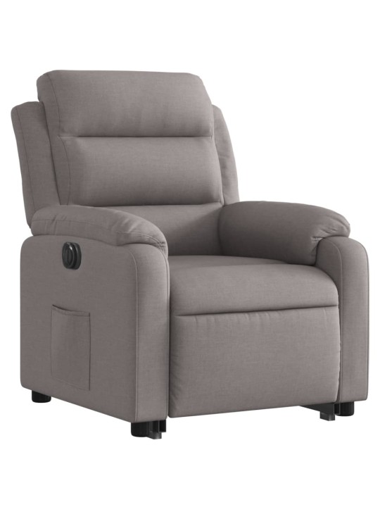 Elektrické zvedací polohovací křeslo taupe textil
