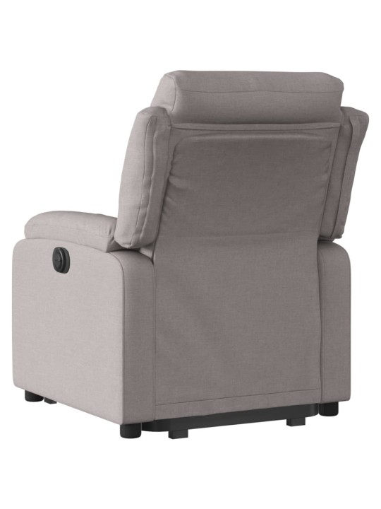 Elektrické zvedací polohovací křeslo taupe textil