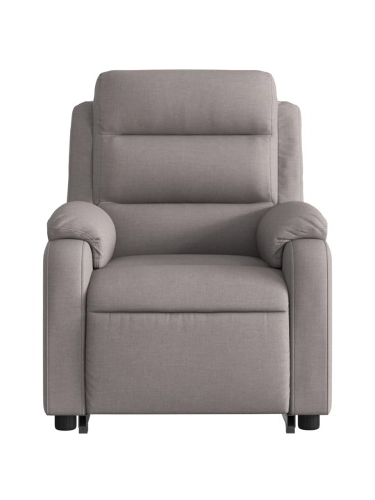 Elektrické zvedací masážní polohovací křeslo taupe textil