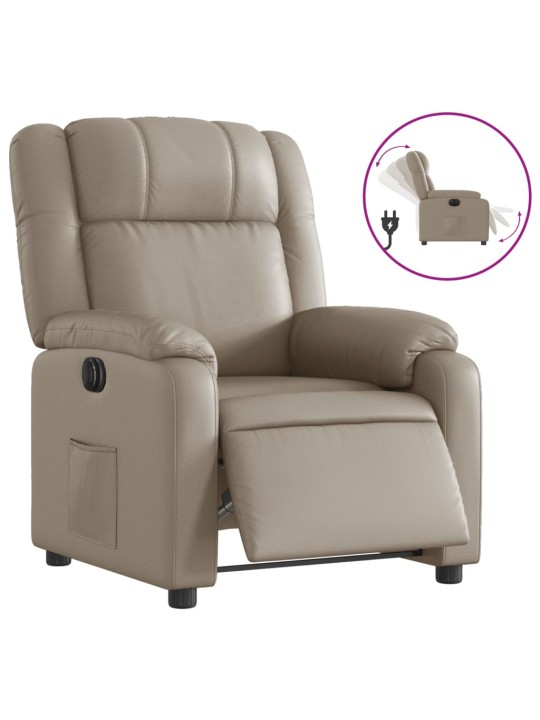 Elektrické polohovací křeslo cappuccino umělá kůže