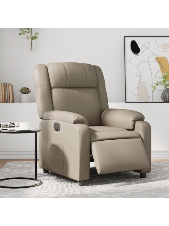 Elektrické polohovací křeslo cappuccino umělá kůže