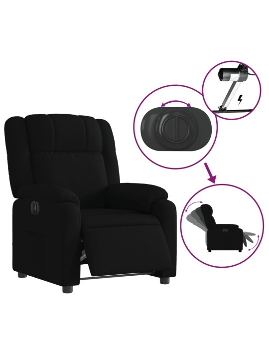 Elektrické polohovací křeslo černé textil