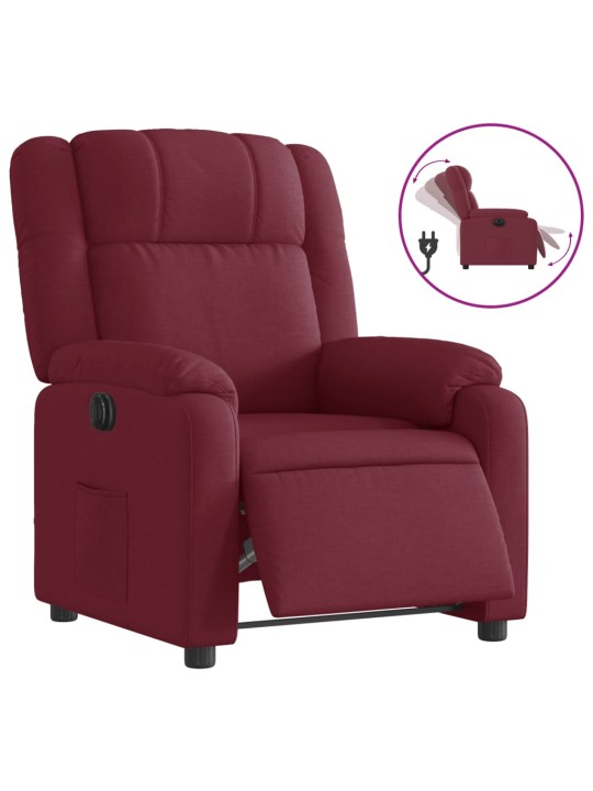 Elektrické polohovací křeslo vínové textil