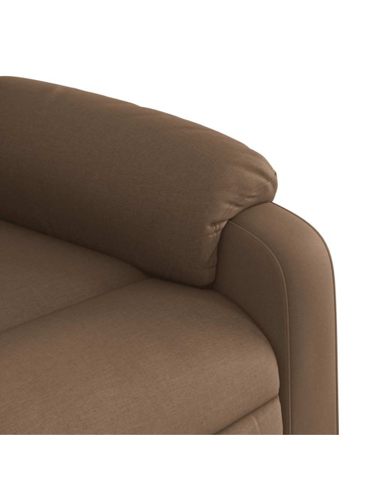 Elektrické polohovací křeslo hnědé textil