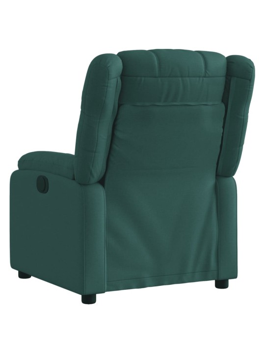 Elektrické polohovací křeslo tmavě zelené textil