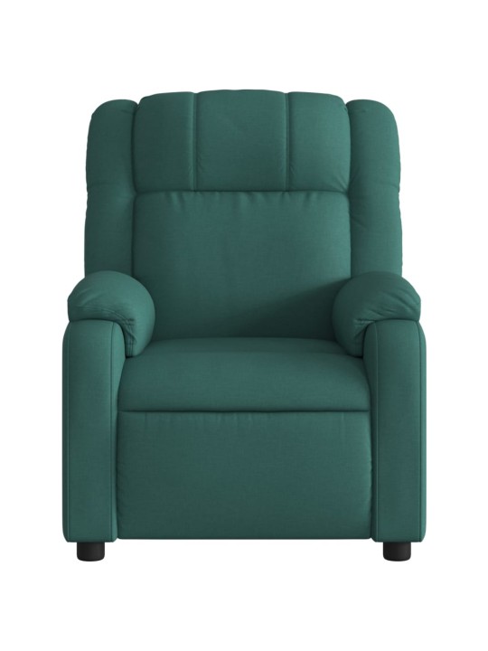 Elektrické polohovací křeslo tmavě zelené textil
