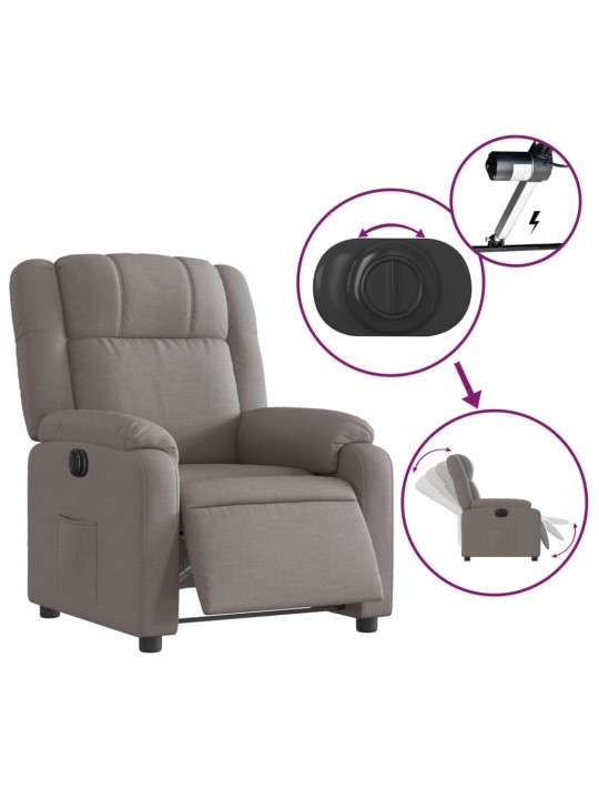 Elektrické polohovací křeslo taupe textil