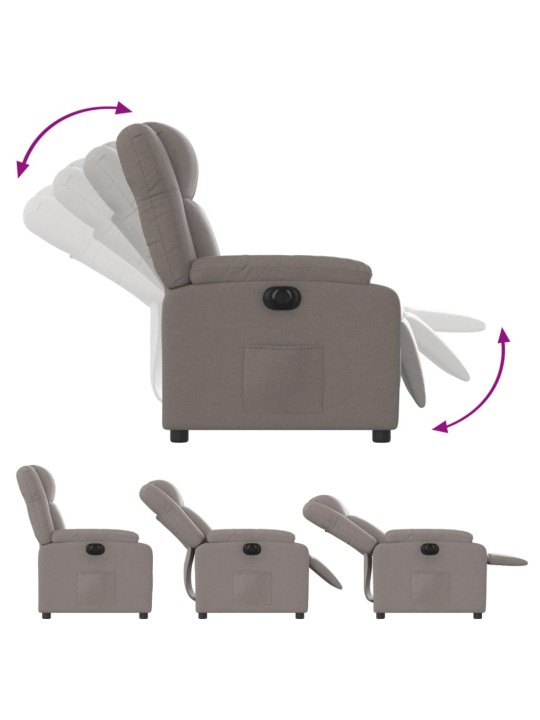 Elektrické polohovací křeslo taupe textil