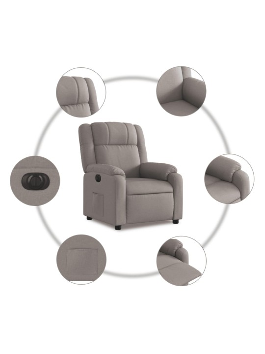 Elektrické polohovací křeslo taupe textil