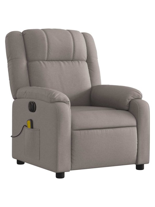 Elektrické masážní polohovací křeslo taupe textil