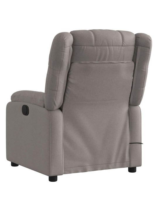 Elektrické masážní polohovací křeslo taupe textil