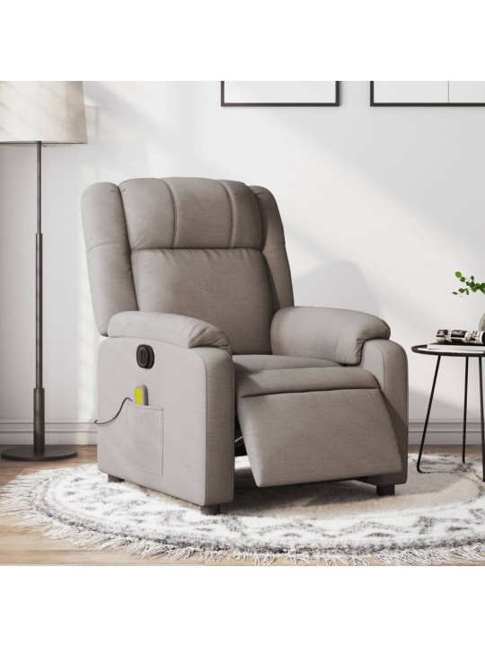 Elektrické masážní polohovací křeslo taupe textil