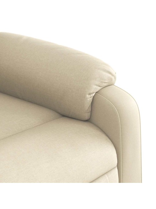 Elektrické masážní polohovací křeslo krémové textil