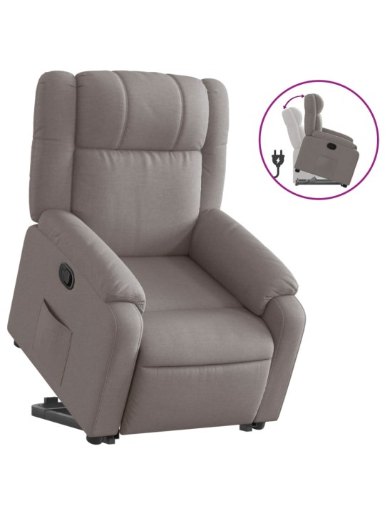 Zvedací polohovací křeslo taupe textil