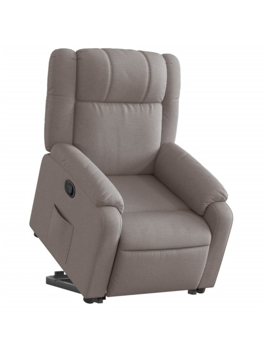 Zvedací polohovací křeslo taupe textil