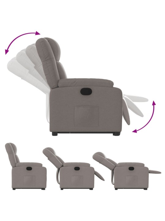 Zvedací polohovací křeslo taupe textil