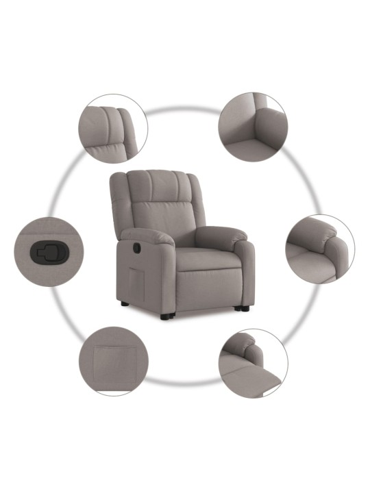 Zvedací polohovací křeslo taupe textil