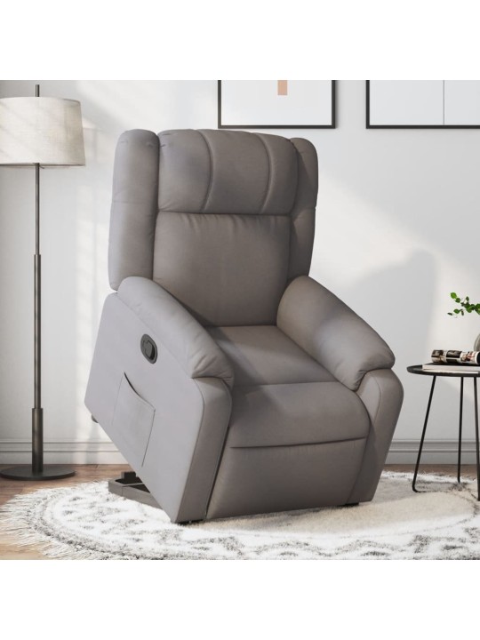 Zvedací polohovací křeslo taupe textil