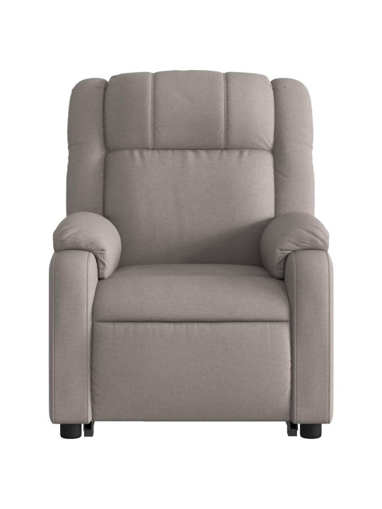 Zvedací masážní polohovací křeslo taupe textil
