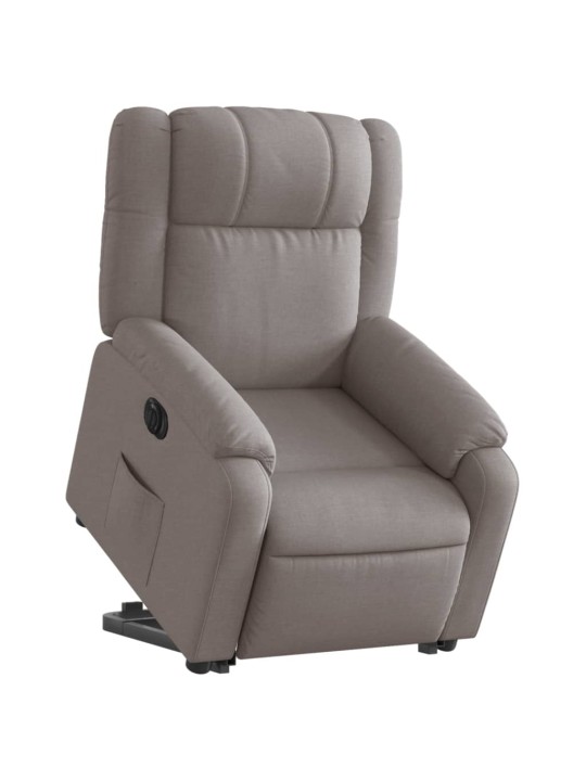 Elektrické zvedací polohovací křeslo taupe textil