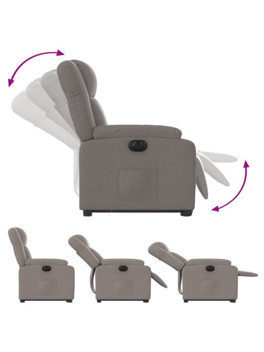 Elektrické zvedací polohovací křeslo taupe textil