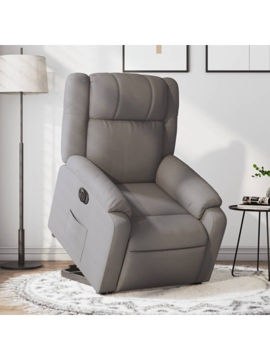 Elektrické zvedací polohovací křeslo taupe textil