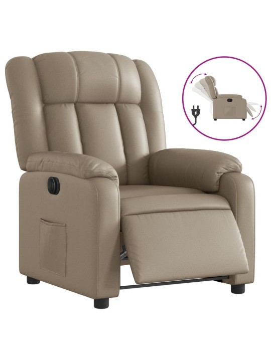 Elektrické polohovací křeslo cappuccino umělá kůže