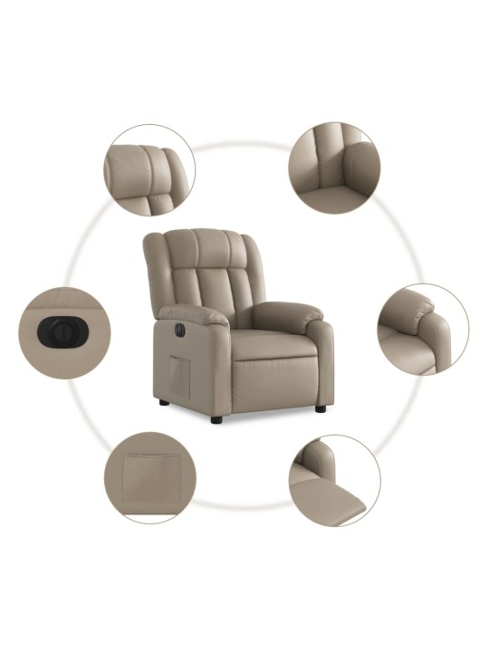 Elektrické polohovací křeslo cappuccino umělá kůže