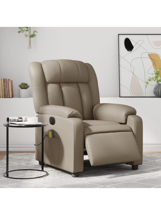 Elektrické masážní polohovací křeslo cappuccino umělá kůže