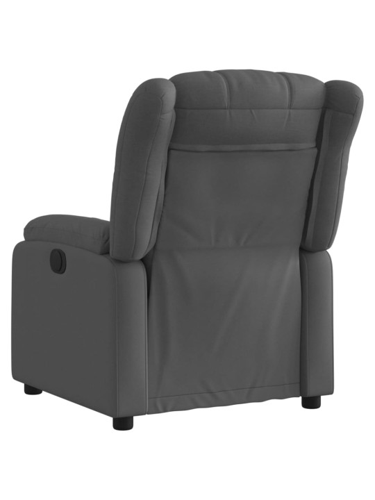 Elektrické polohovací křeslo tmavě šedé textil