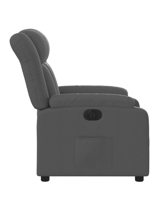 Elektrické polohovací křeslo tmavě šedé textil