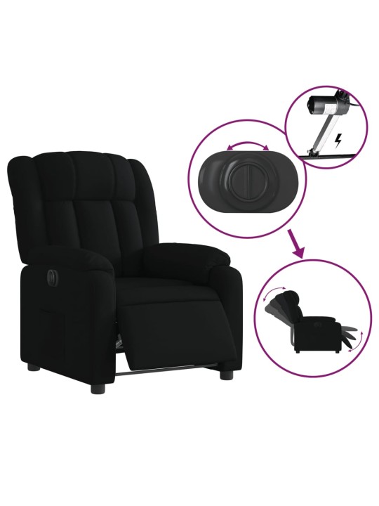 Elektrické polohovací křeslo černé textil