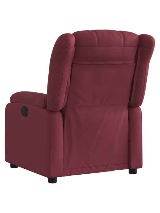 Elektrické polohovací křeslo vínové textil