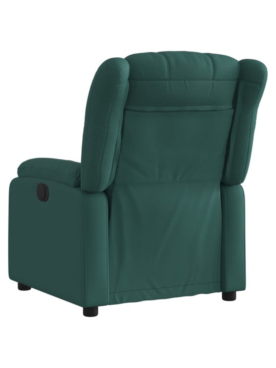 Elektrické polohovací křeslo tmavě zelené textil