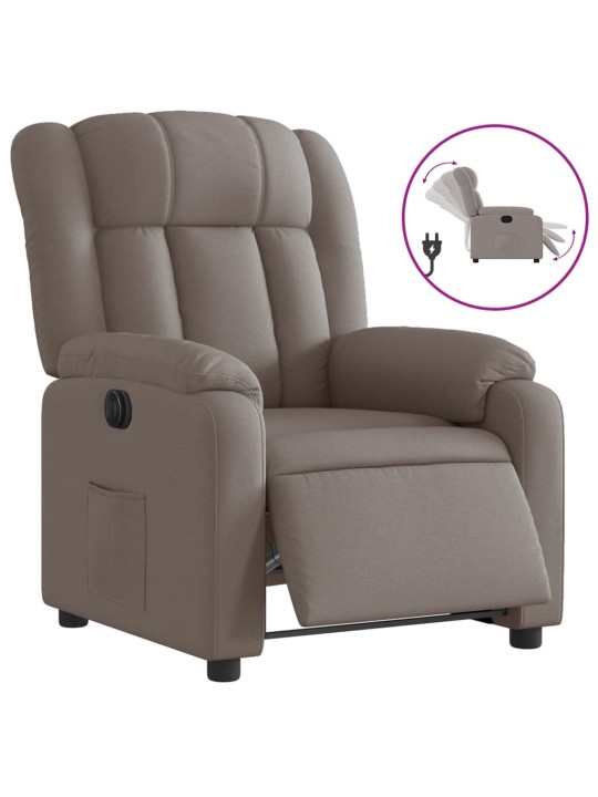 Elektrické polohovací křeslo taupe textil